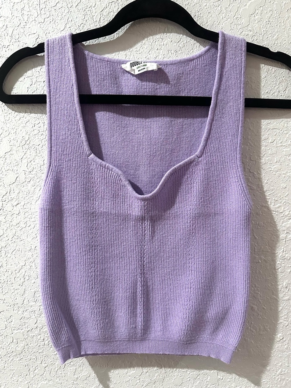 ! Double Zero Lilac Ribbed Scoop Neck Tank size Large